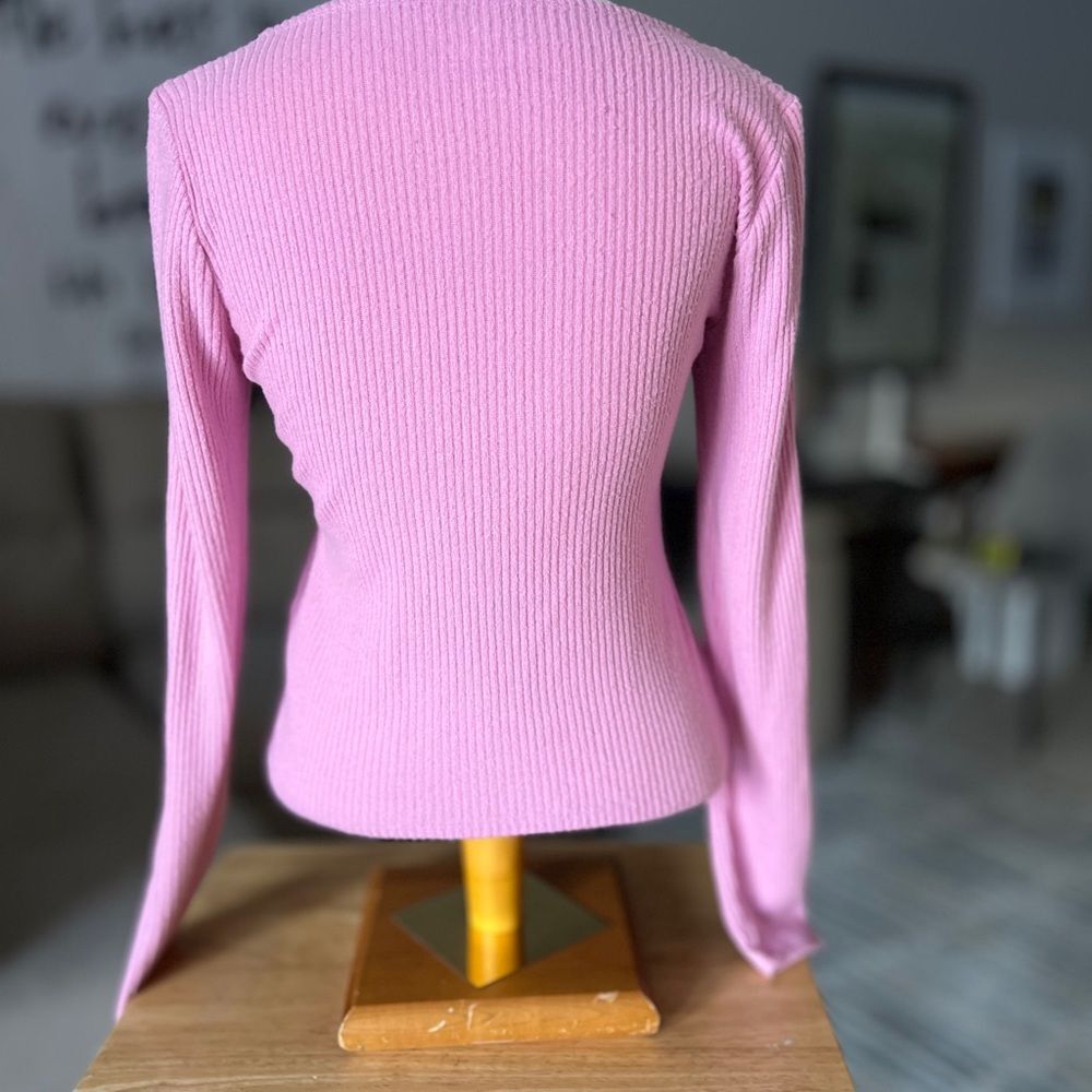 Y2K Vintage 90s Hollister Lilac Ribbed Long Sleeve Large - Picture 4 of 5